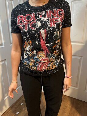 Upcycled Zara Rolling Stones Band Tee
